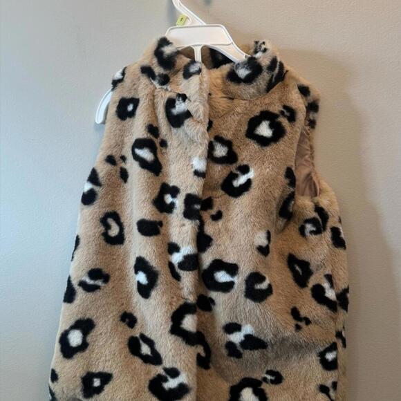 Epic Threads Little Girls Leopard Faux Fur Vest, girl’s fur vest, jacket top 5 - Picture 4 of 4